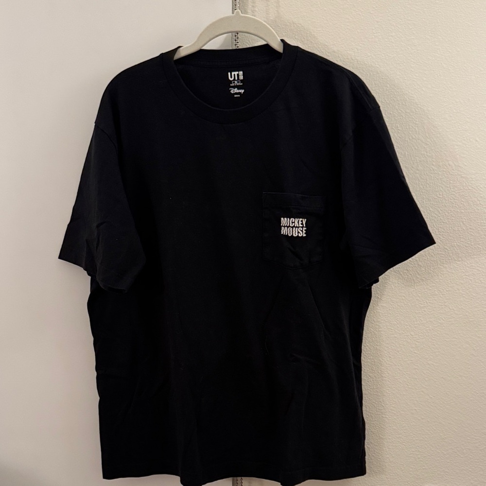 Disney Black Tee with Mickey Mouse Pocket